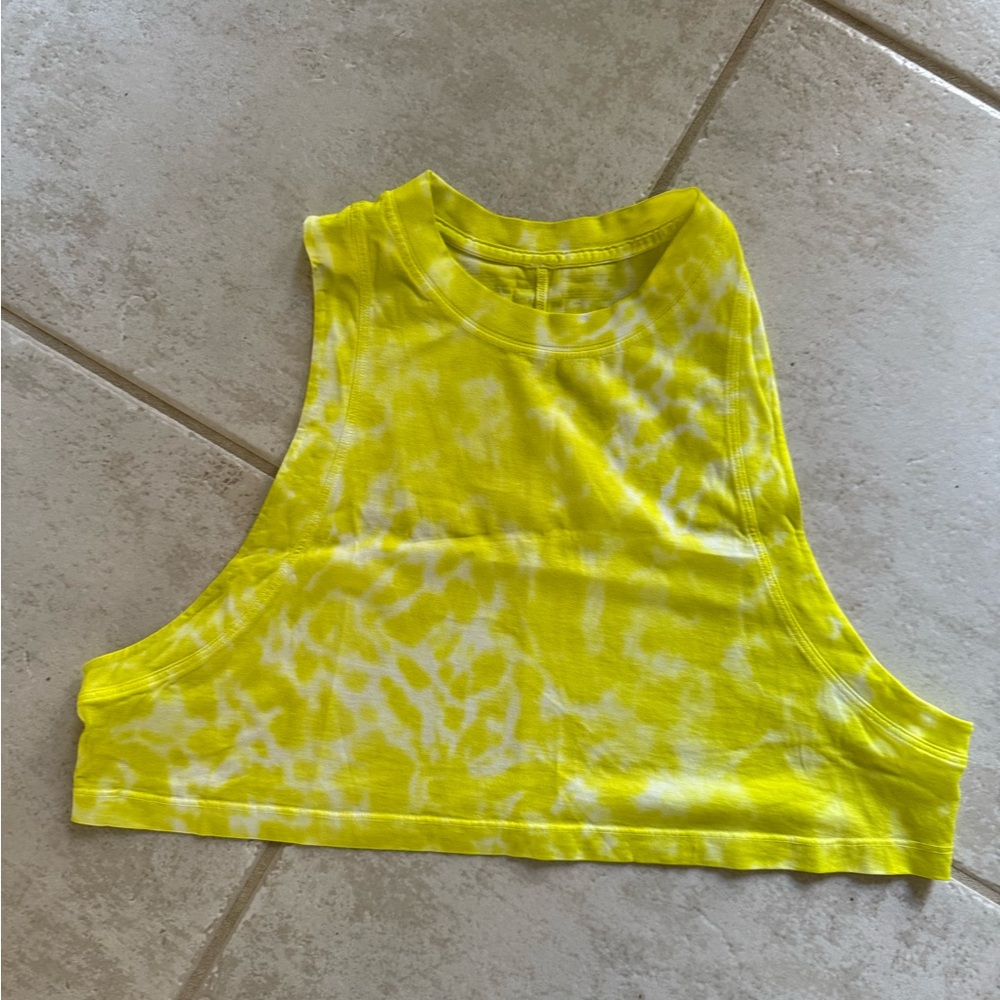 Lululemon All Yours Bright Yellow Crop Top - size 6